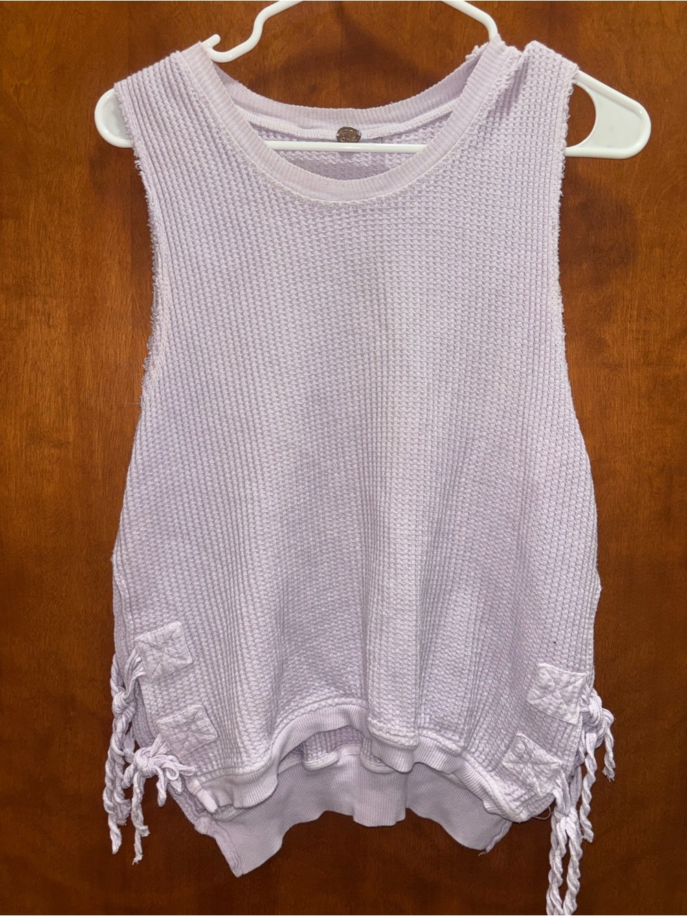 FP One Lavender Knit Sleeveless Tank Top with Side Tie Details